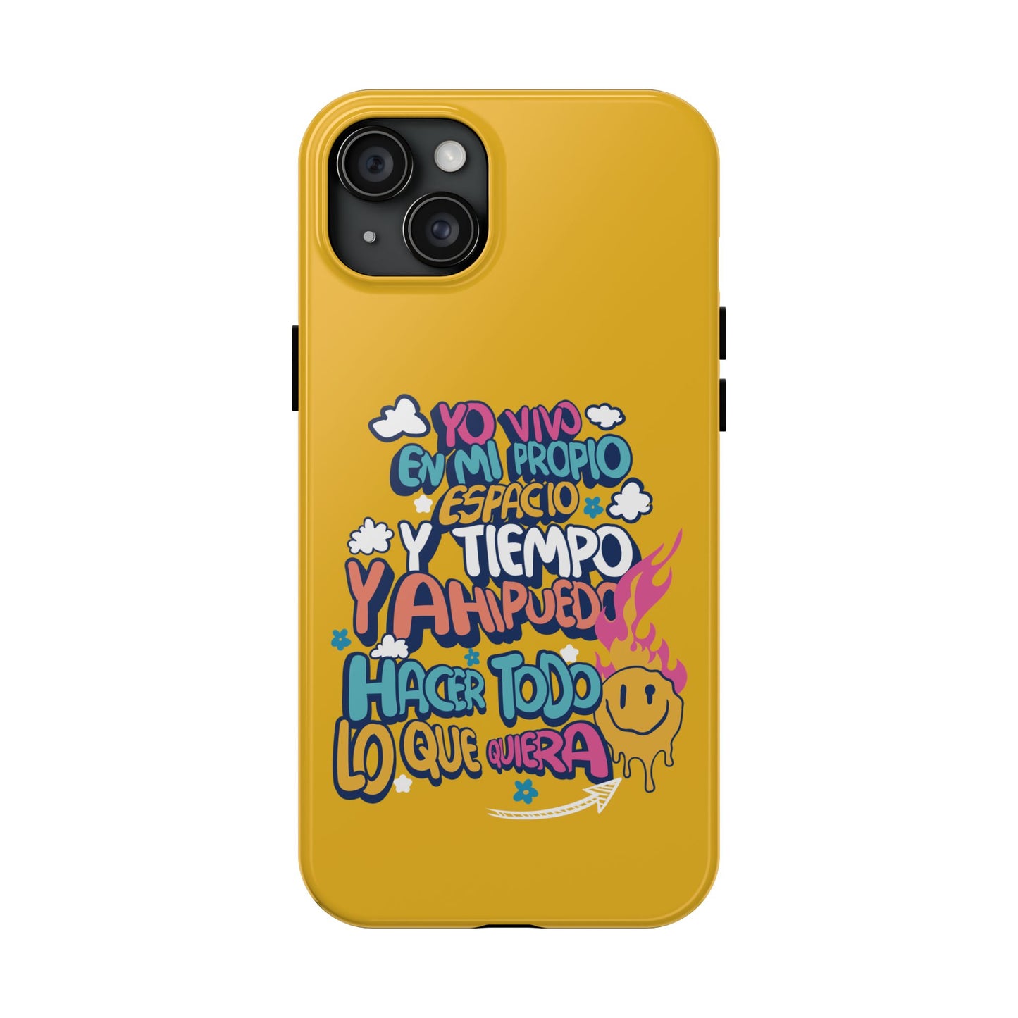 Funda para teléfono "Yo vivo en propio espacio y tiempo" - Amarillo
