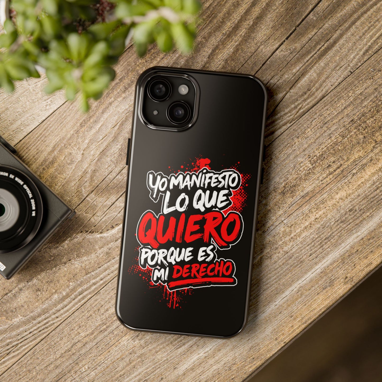 Funda para teléfono "Yo manifiesto lo que quiero" - Negro