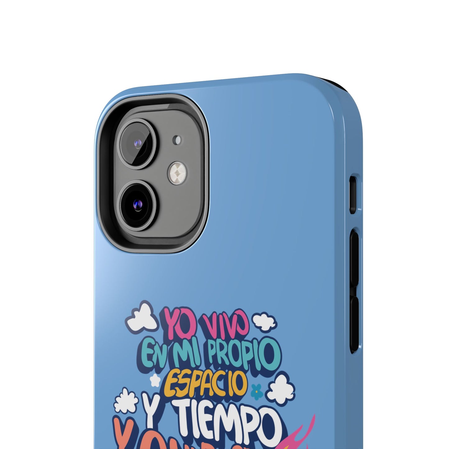 Funda para teléfono "Yo vivo en propio espacio y tiempo" - Celeste