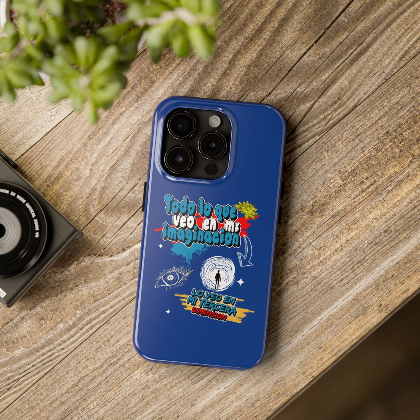 Funda para teléfono "Todo lo que veo en mi imaginación" - Azul