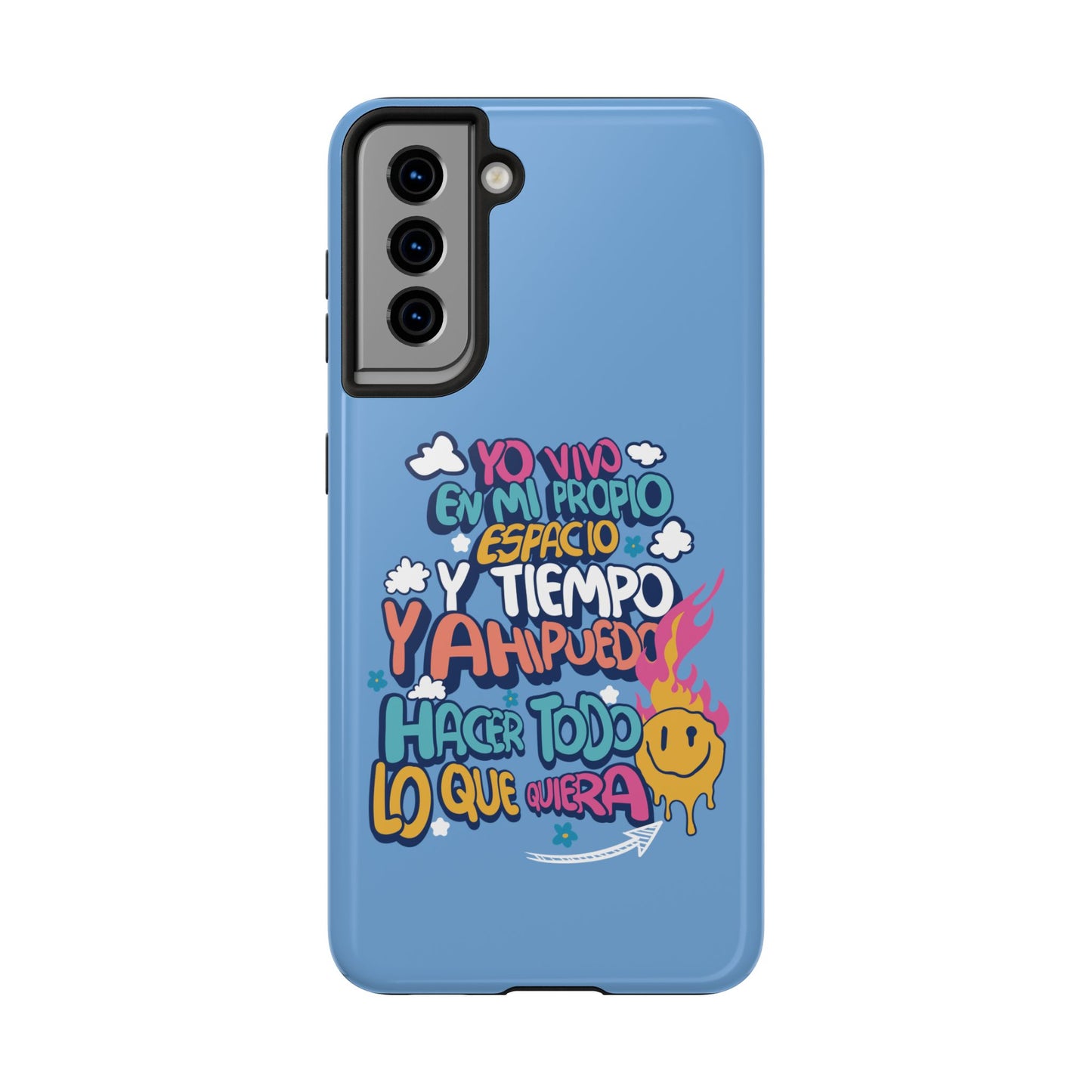 Funda para teléfono "Yo vivo en propio espacio y tiempo" - Celeste
