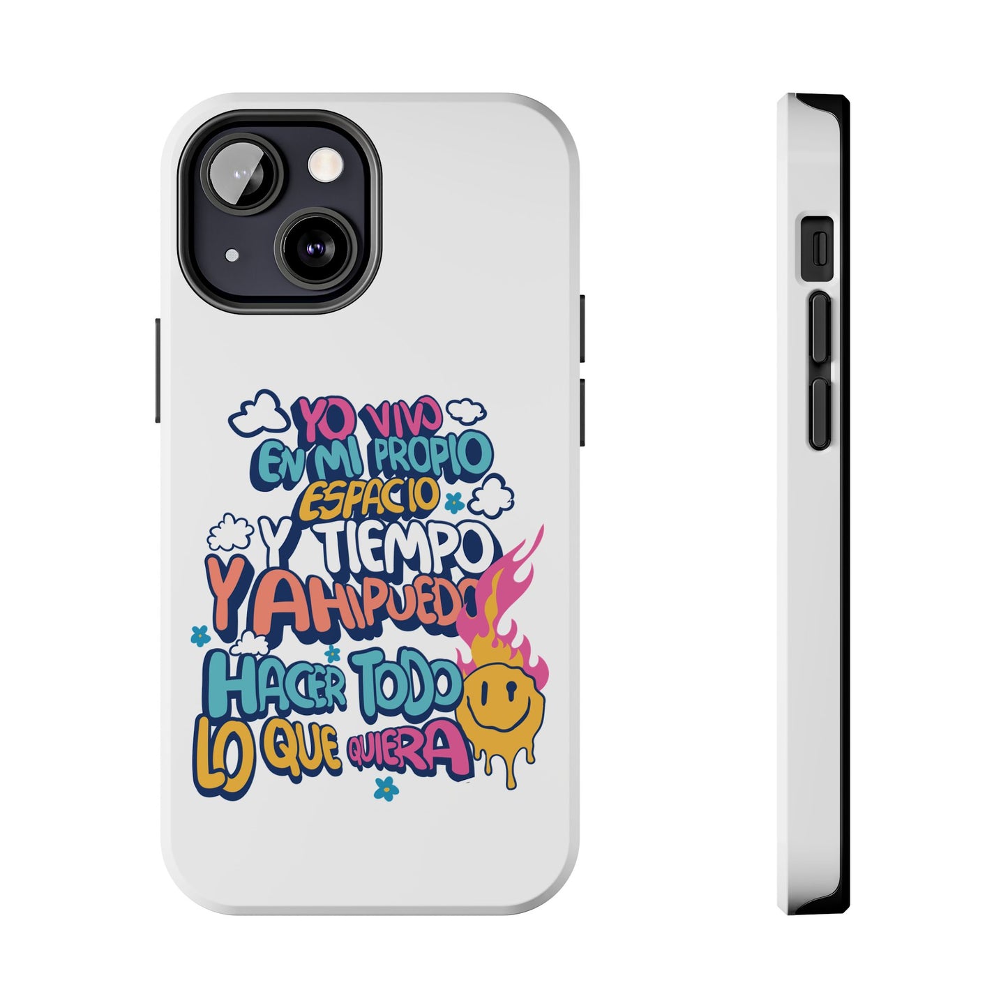 Funda para teléfono "Yo vivo en propio espacio y tiempo" - Blanco