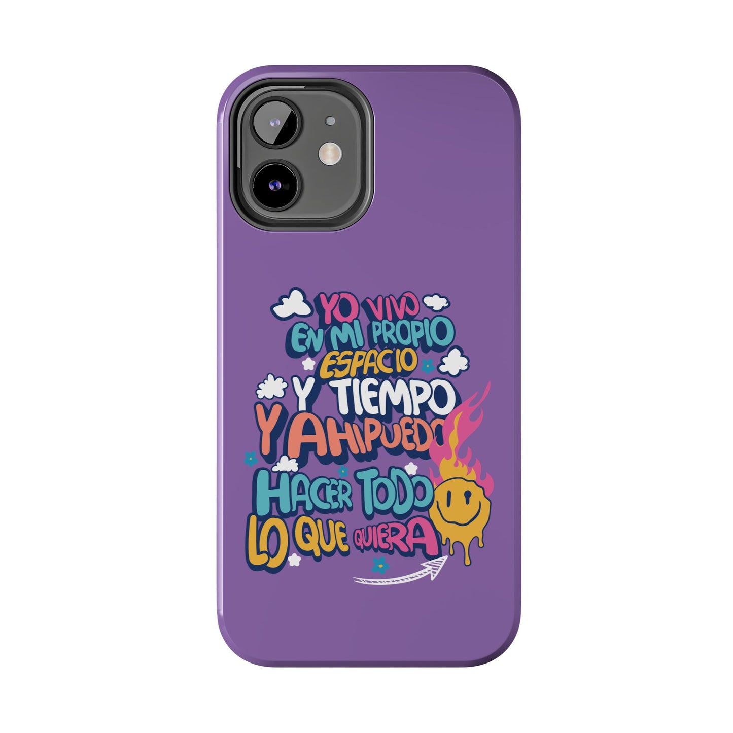 Funda para teléfono "Yo vivo en propio espacio y tiempo" - Lila
