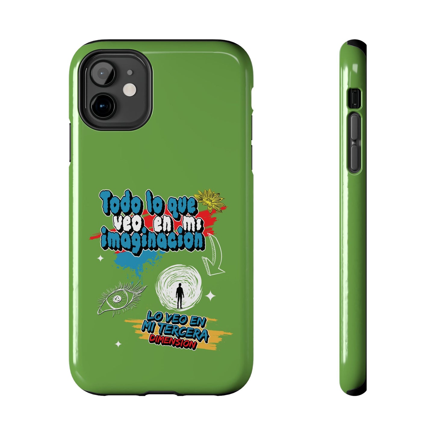 Funda para teléfono "Todo lo que veo en mi imaginación" - Verde