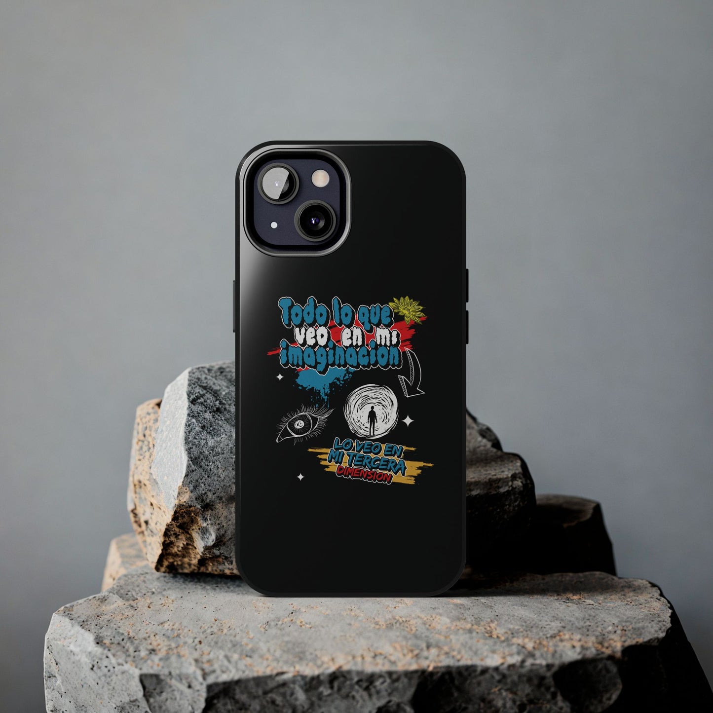 Funda para teléfono "Todo lo que veo en mi imaginación" - Negro