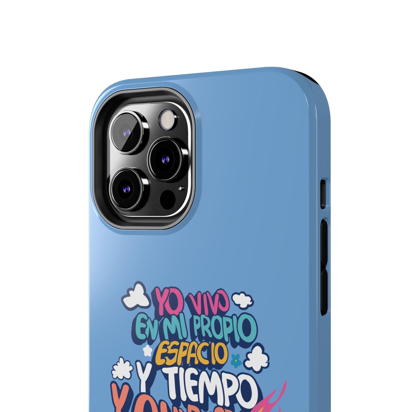 Funda para teléfono "Yo vivo en propio espacio y tiempo" - Celeste