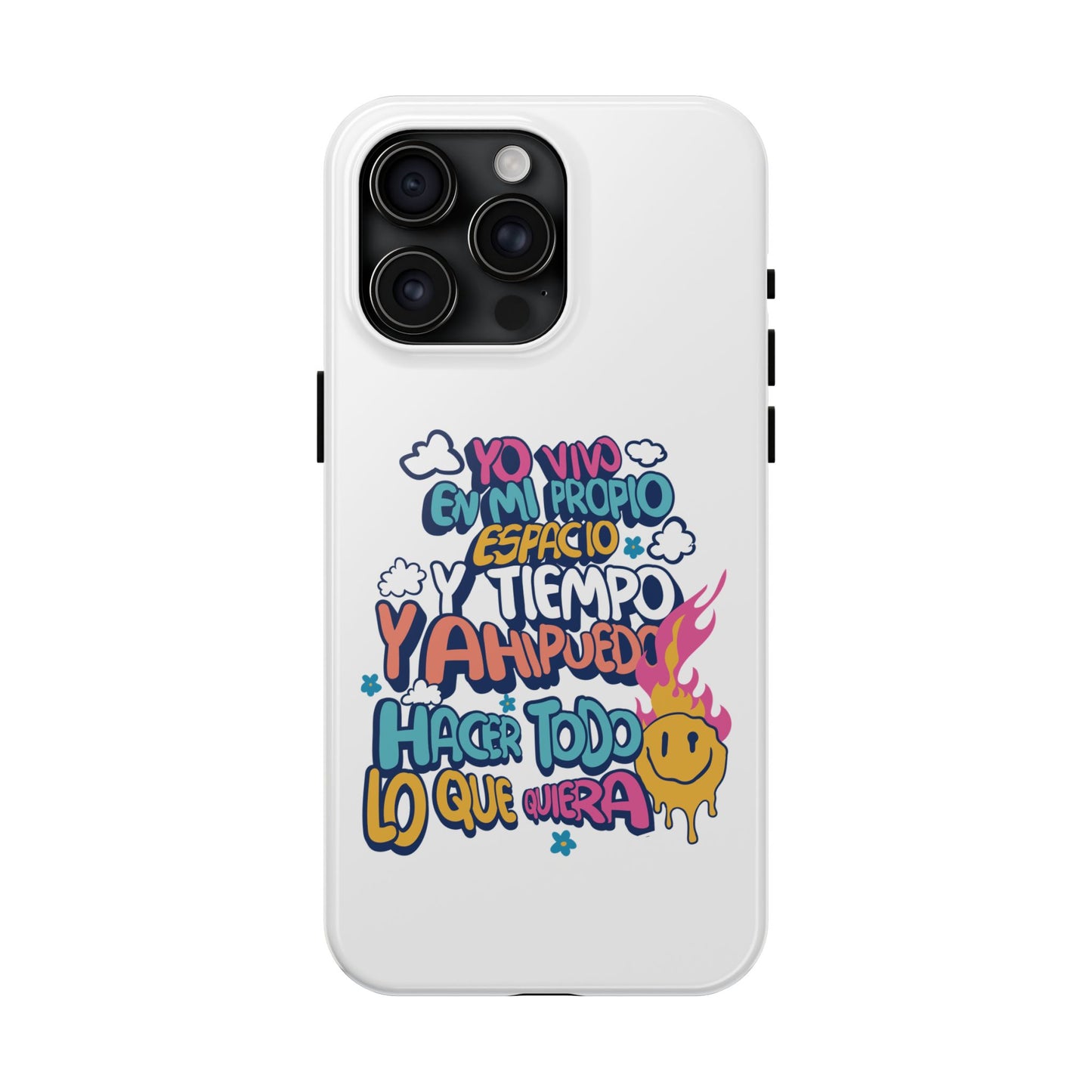 Funda para teléfono "Yo vivo en propio espacio y tiempo" - Blanco