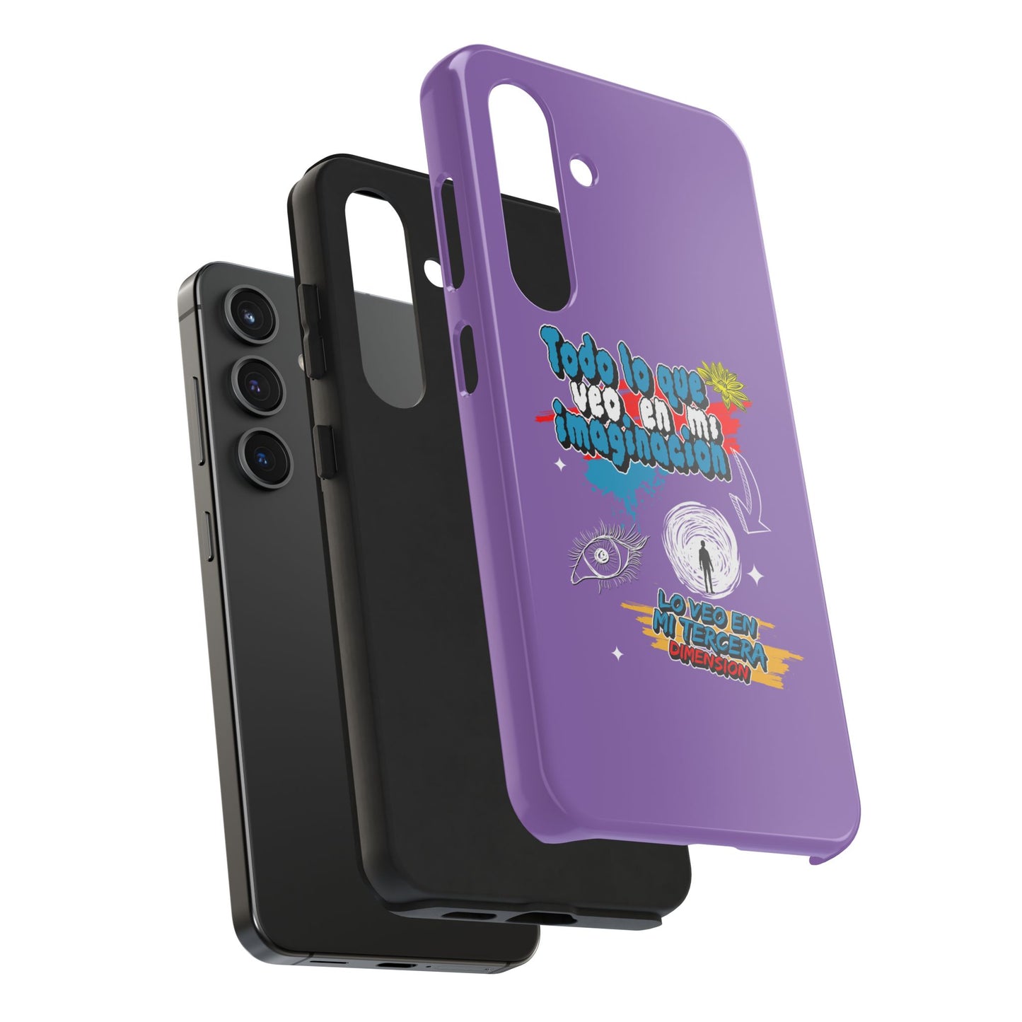 Funda para teléfono "Todo lo que veo en mi imaginación" - Lila
