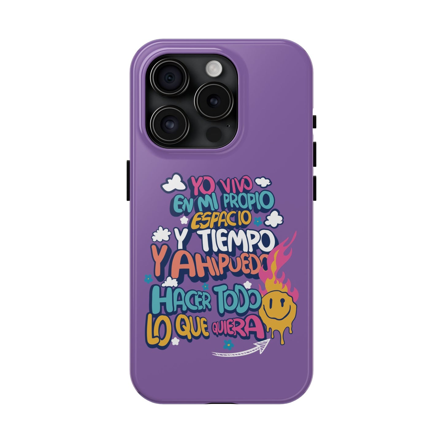Funda para teléfono "Yo vivo en propio espacio y tiempo" - Lila