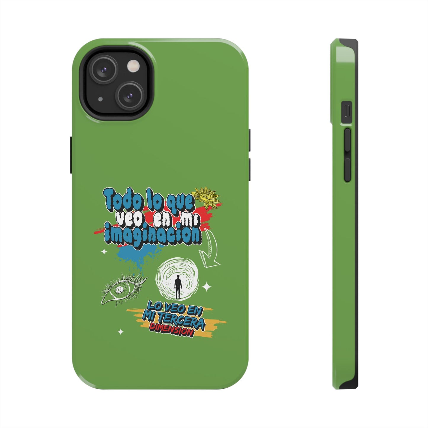 Funda para teléfono "Todo lo que veo en mi imaginación" - Verde