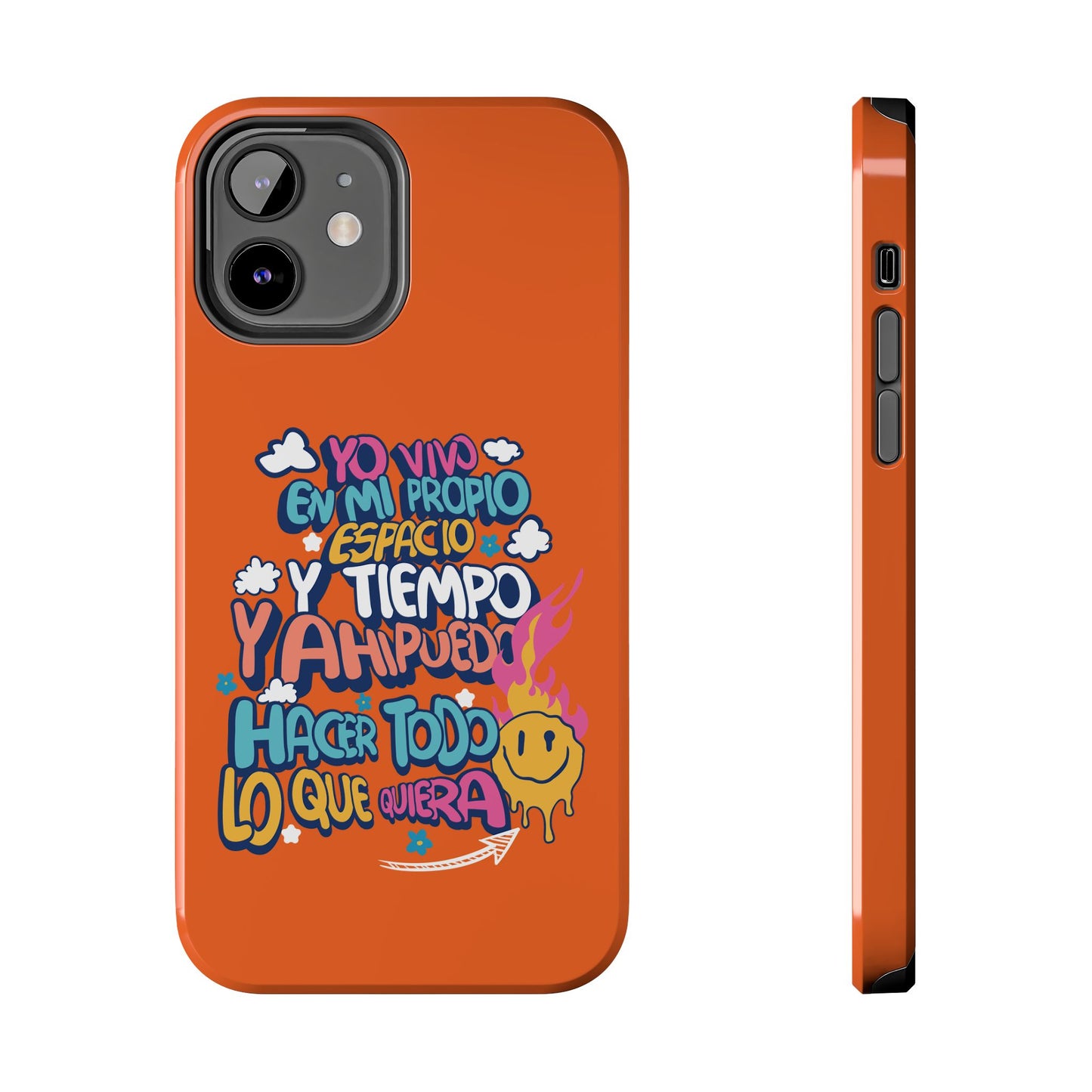 Funda para teléfono "Yo vivo en propio espacio y tiempo" - Naranja