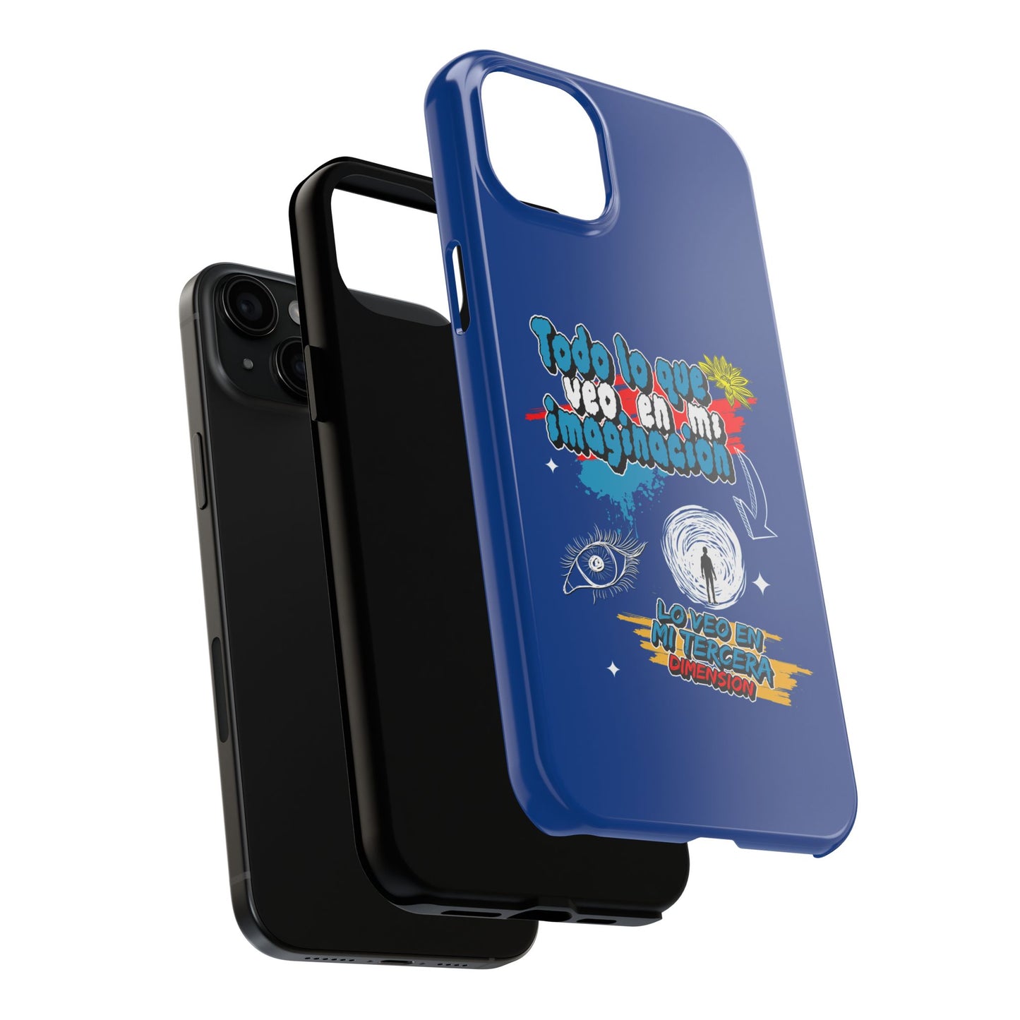 Funda para teléfono "Todo lo que veo en mi imaginación" - Azul