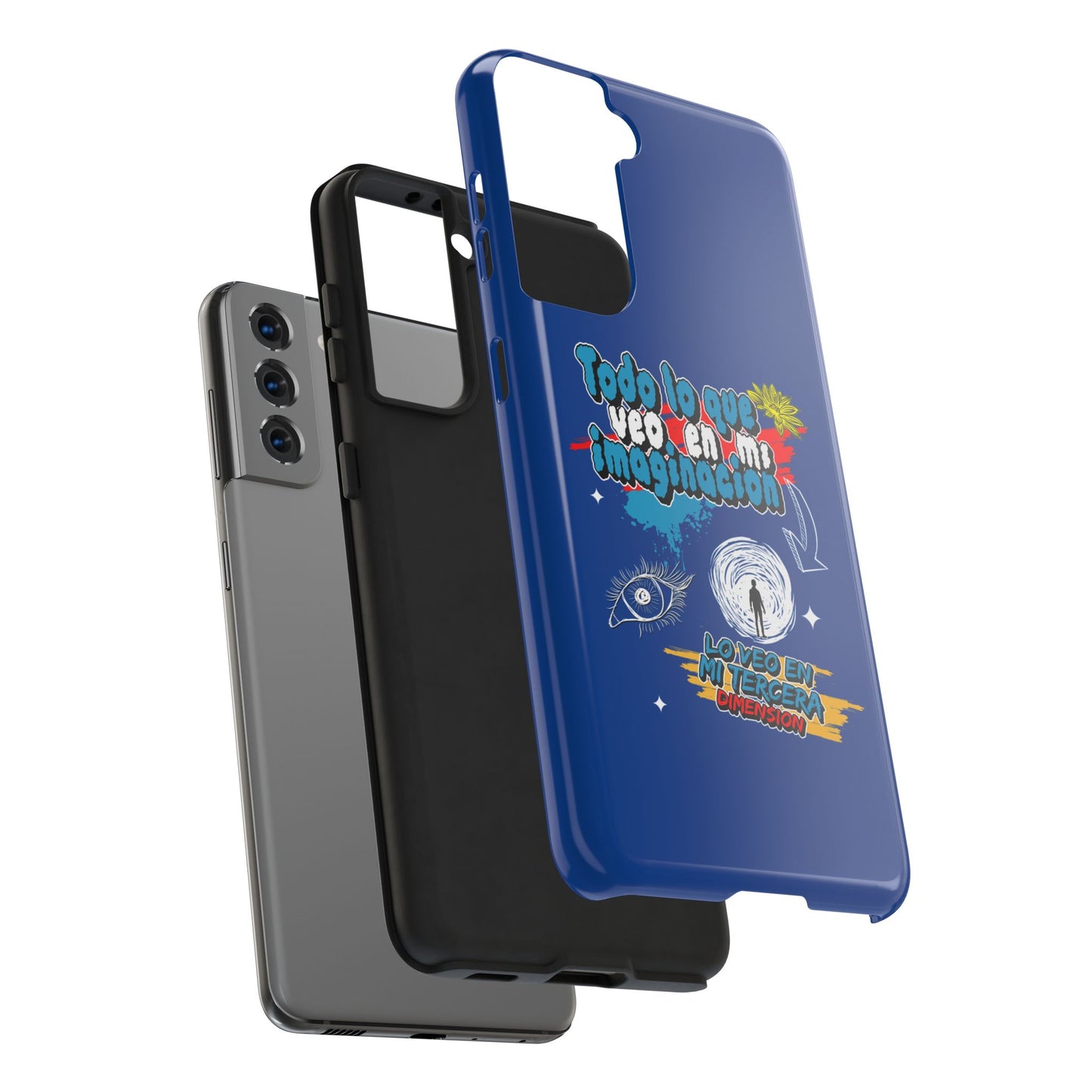 Funda para teléfono "Todo lo que veo en mi imaginación" - Azul