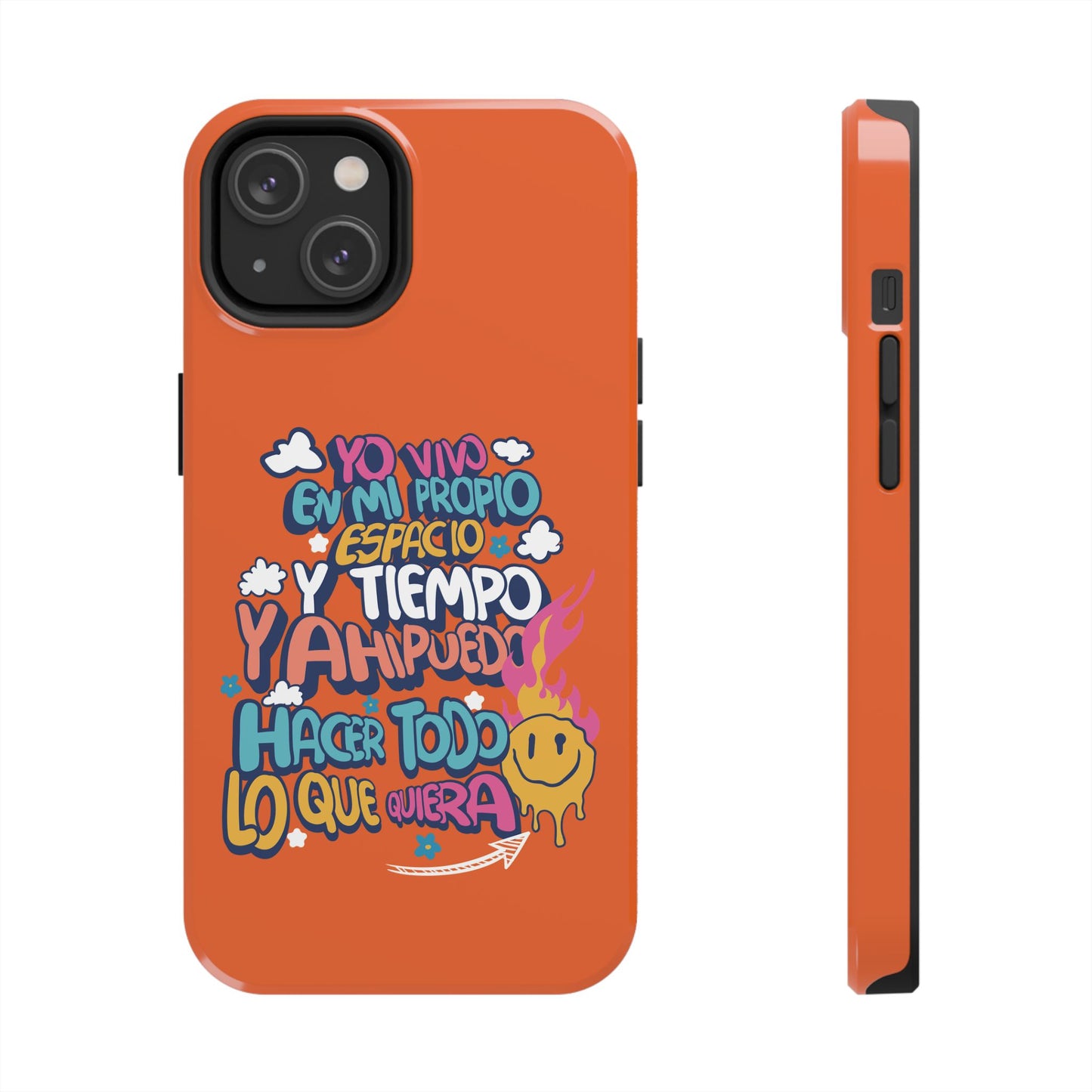 Funda para teléfono "Yo vivo en propio espacio y tiempo" - Naranja