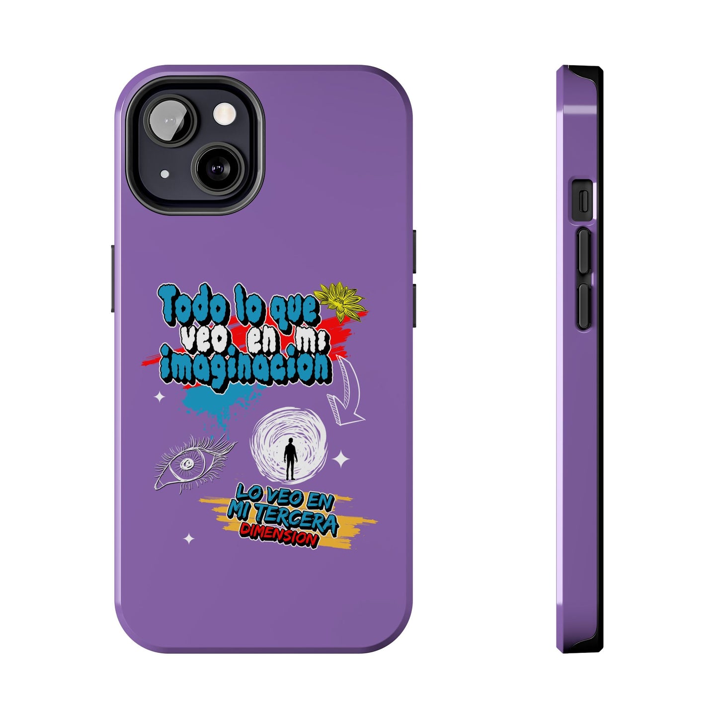 Funda para teléfono "Todo lo que veo en mi imaginación" - Lila