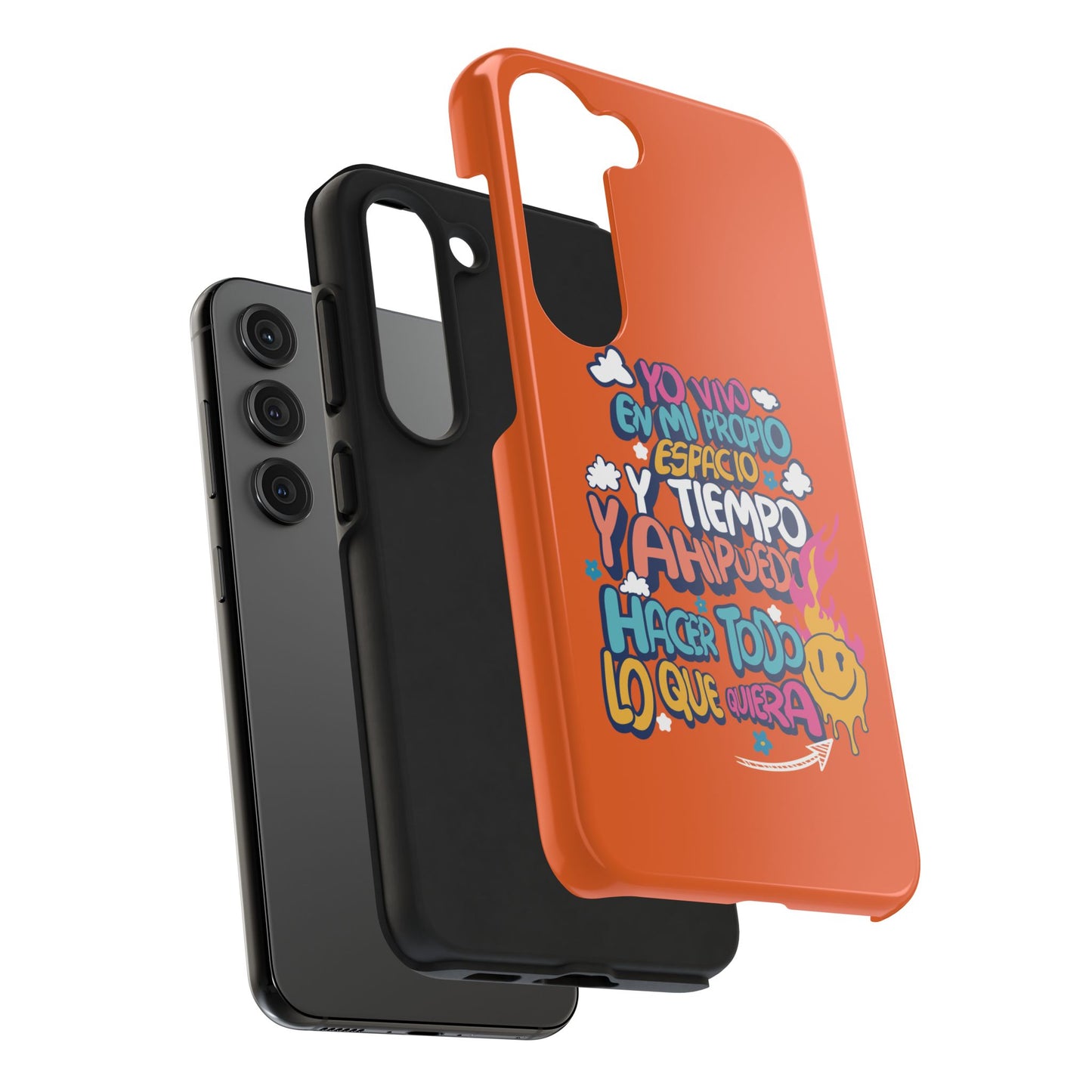 Funda para teléfono "Yo vivo en propio espacio y tiempo" - Naranja