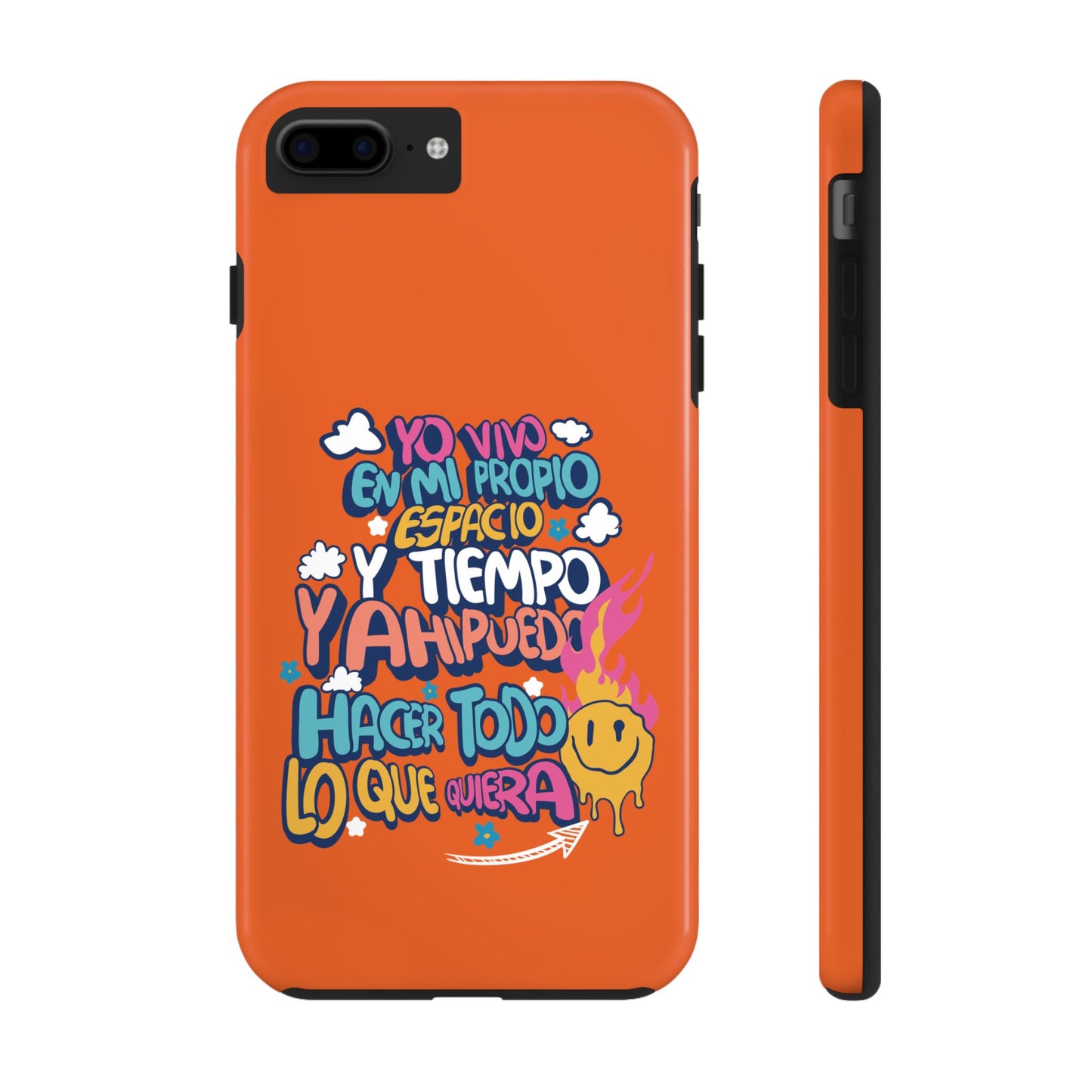 Funda para teléfono "Yo vivo en propio espacio y tiempo" - Naranja