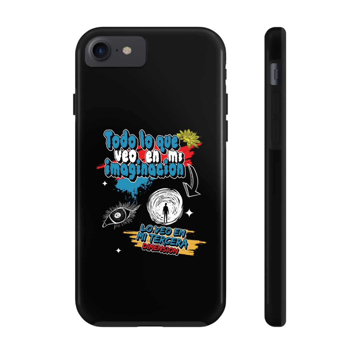Funda para teléfono "Todo lo que veo en mi imaginación" - Negro