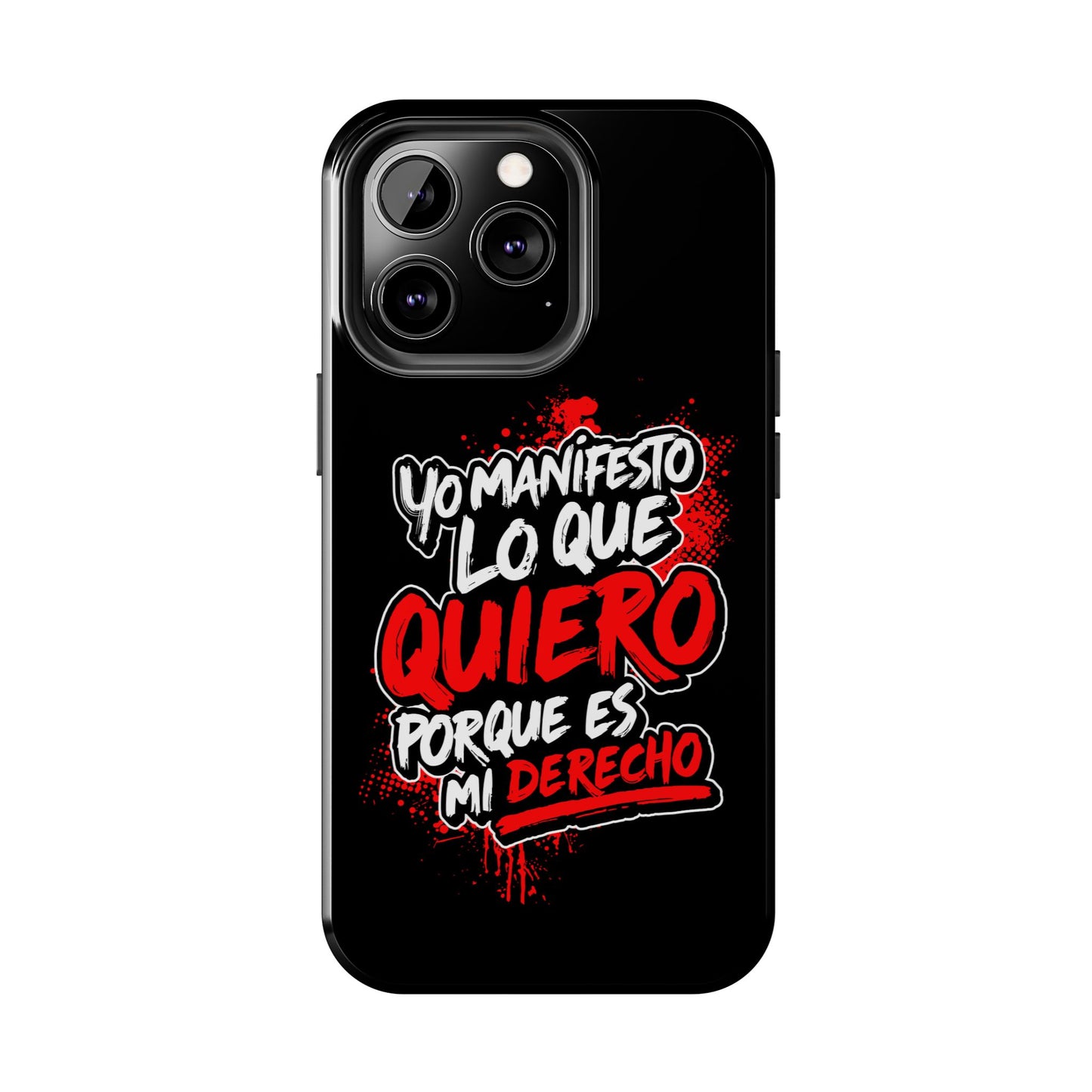 Funda para teléfono "Yo manifiesto lo que quiero" - Negro