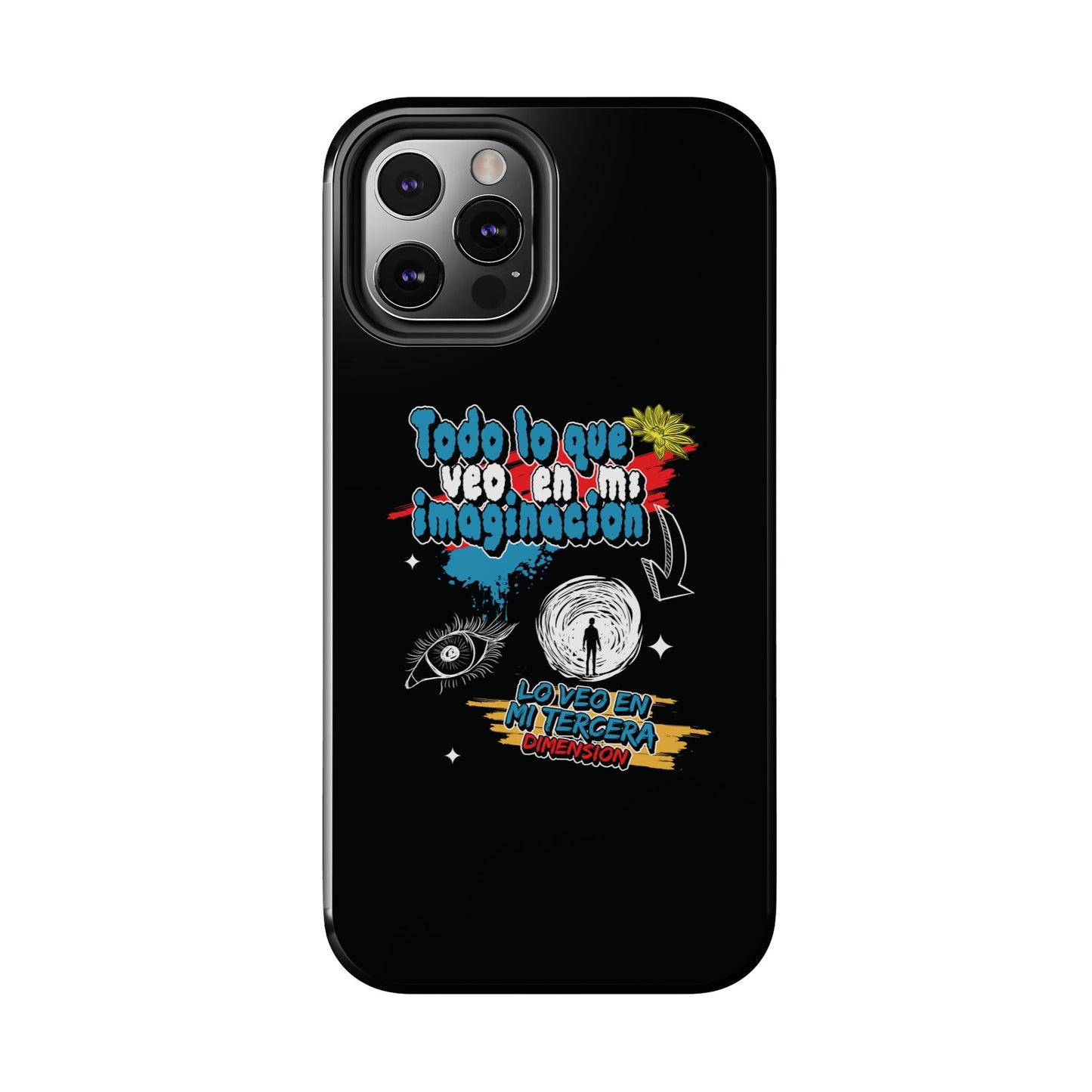Funda para teléfono "Todo lo que veo en mi imaginación" - Negro