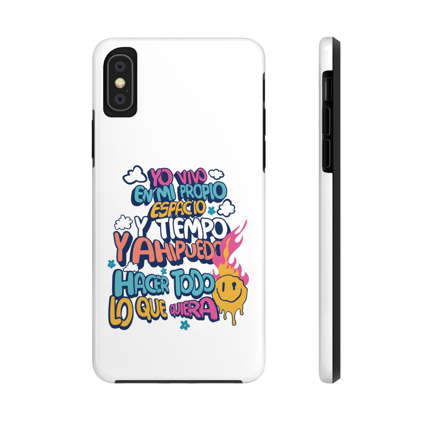 Funda para teléfono "Yo vivo en propio espacio y tiempo" - Blanco