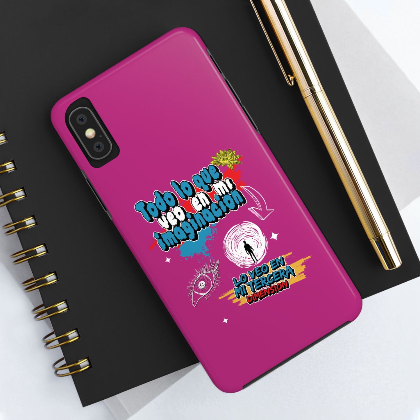 Funda para teléfono "Todo lo que veo en mi imaginación" - Fucsia
