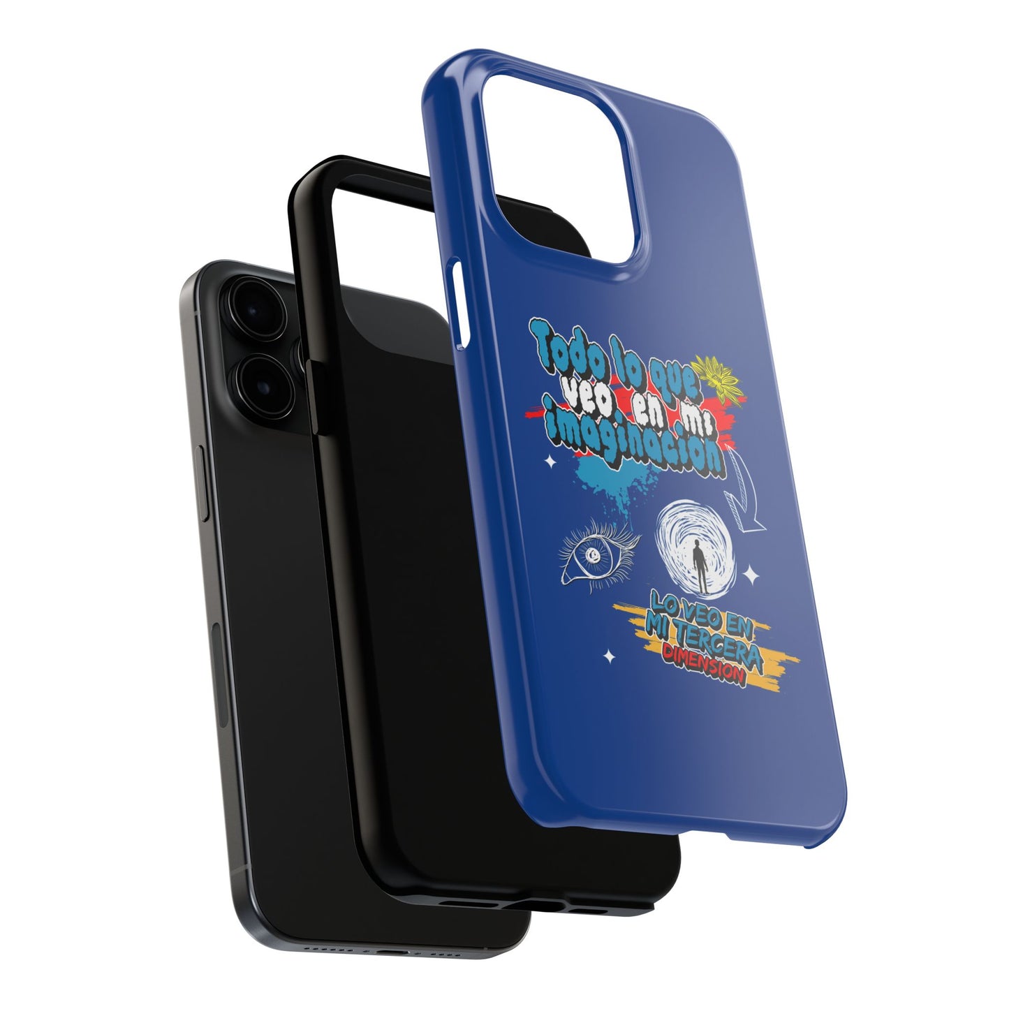 Funda para teléfono "Todo lo que veo en mi imaginación" - Azul