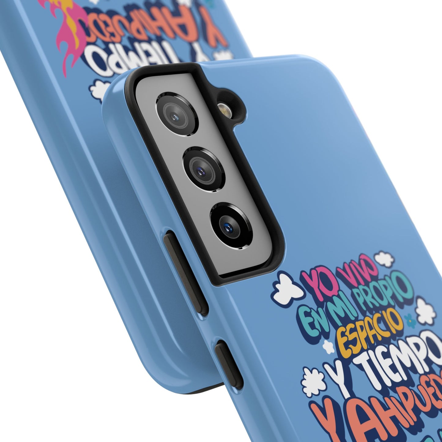 Funda para teléfono "Yo vivo en propio espacio y tiempo" - Celeste