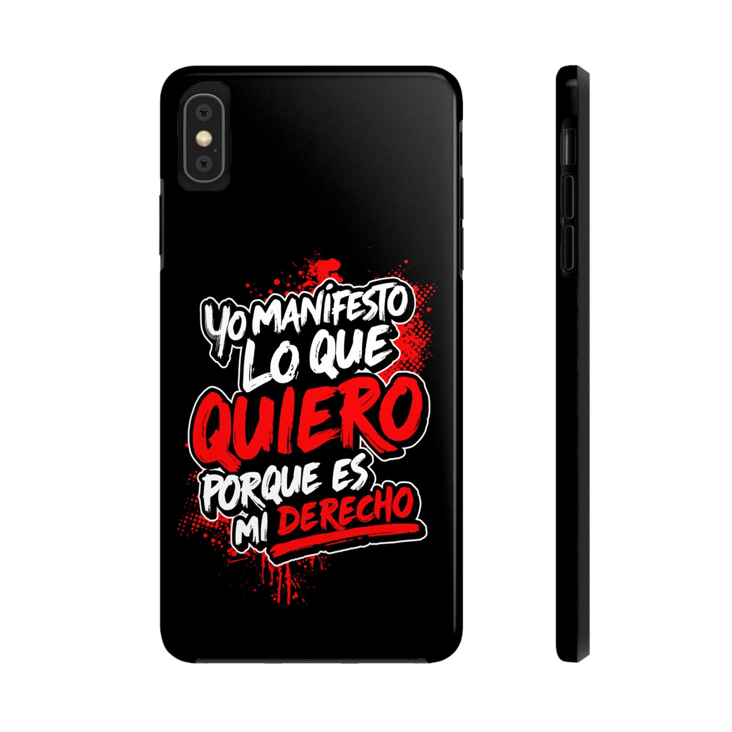 Funda para teléfono "Yo manifiesto lo que quiero" - Negro