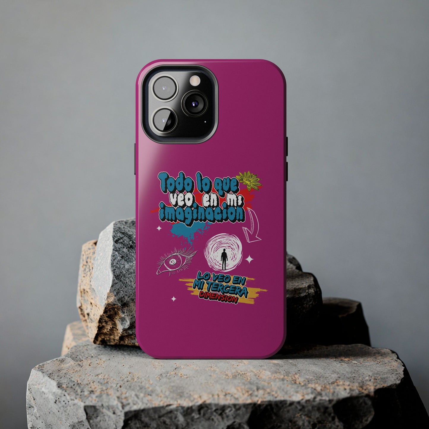 Funda para teléfono "Todo lo que veo en mi imaginación" - Fucsia