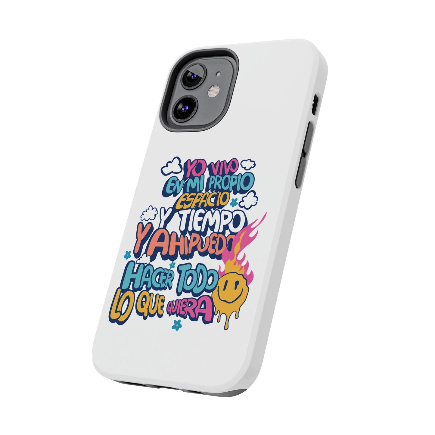 Funda para teléfono "Yo vivo en propio espacio y tiempo" - Blanco
