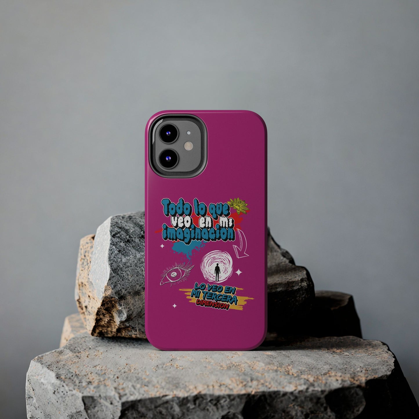 Funda para teléfono "Todo lo que veo en mi imaginación" - Fucsia