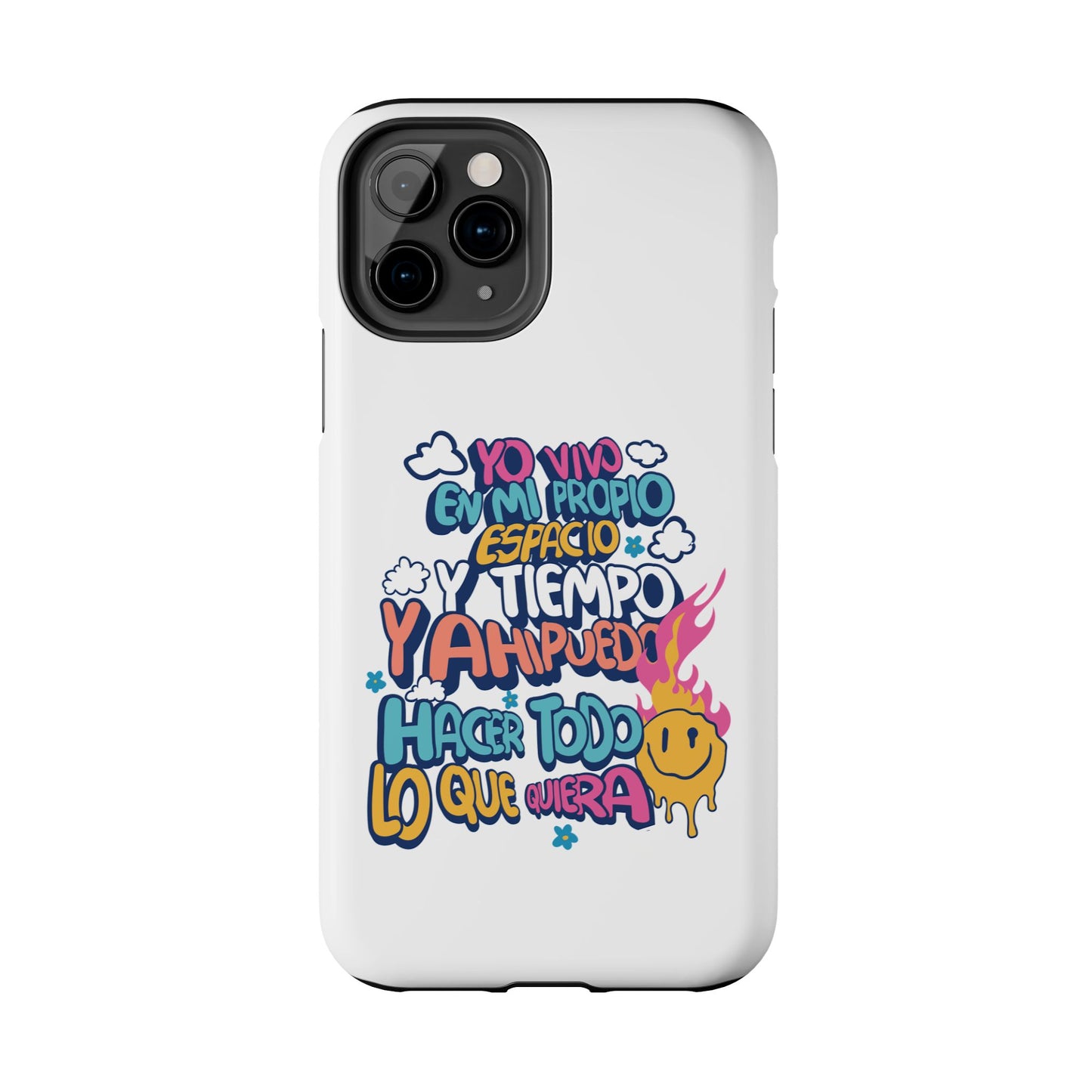Funda para teléfono "Yo vivo en propio espacio y tiempo" - Blanco