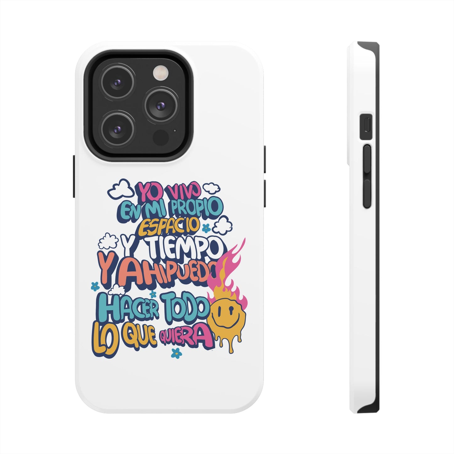 Funda para teléfono "Yo vivo en propio espacio y tiempo" - Blanco