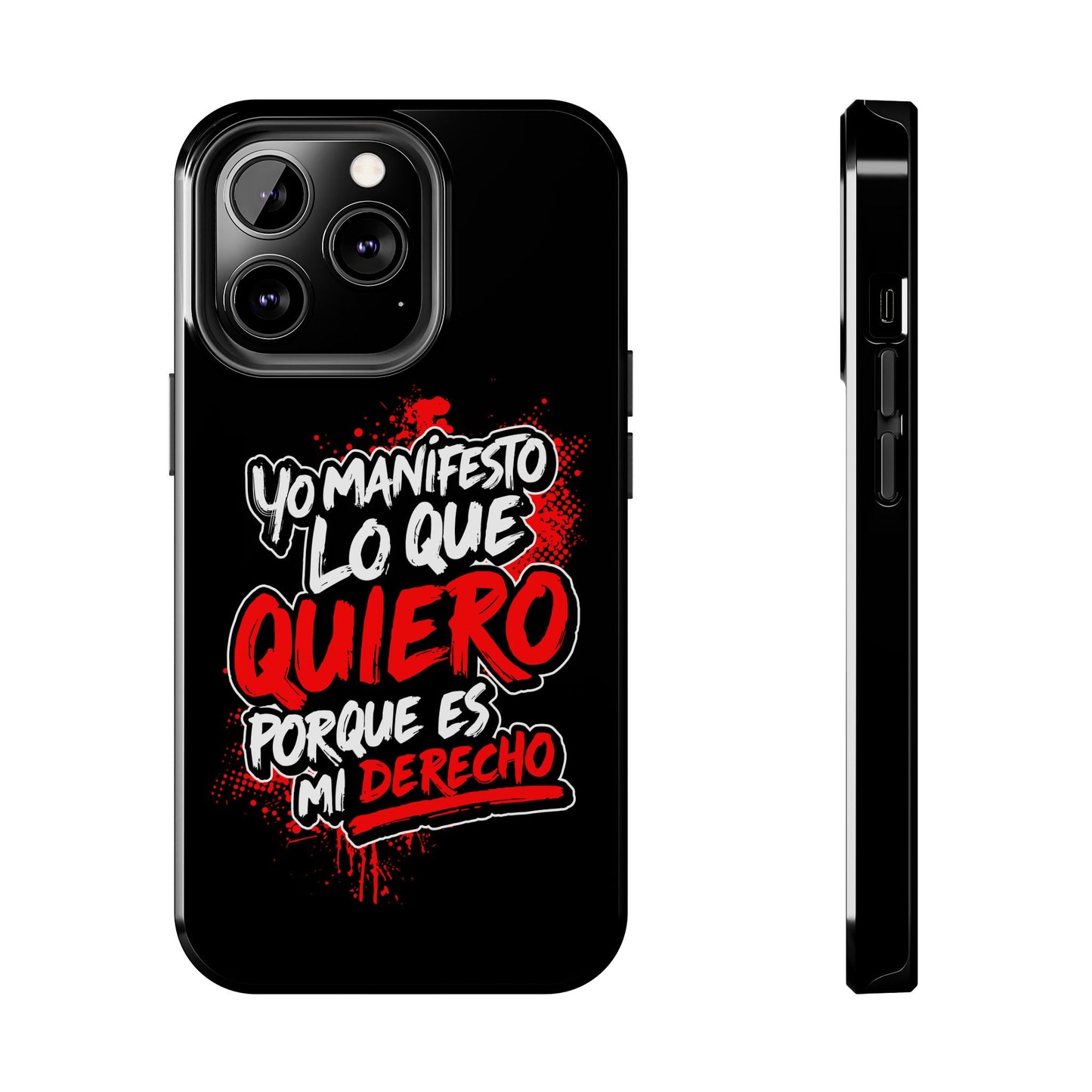 Funda para teléfono "Yo manifiesto lo que quiero" - Negro