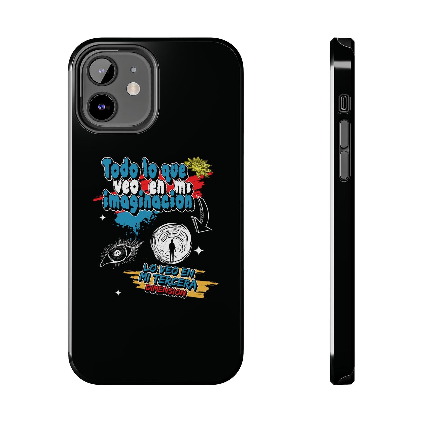 Funda para teléfono "Todo lo que veo en mi imaginación" - Negro