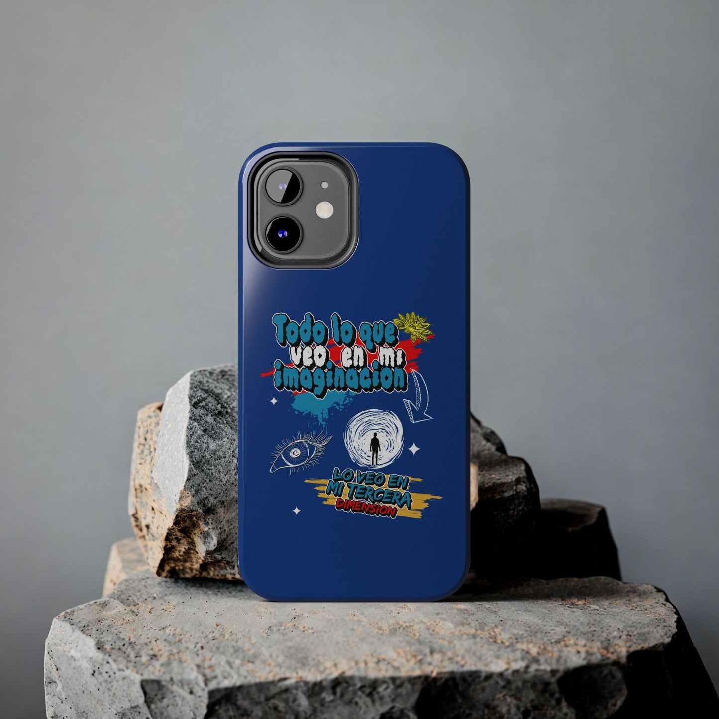 Funda para teléfono "Todo lo que veo en mi imaginación" - Azul