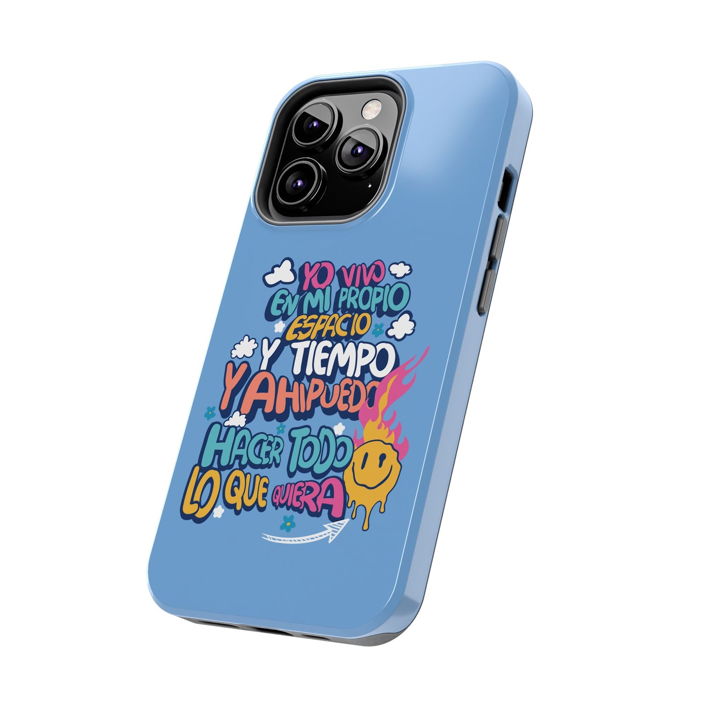 Funda para teléfono "Yo vivo en propio espacio y tiempo" - Celeste