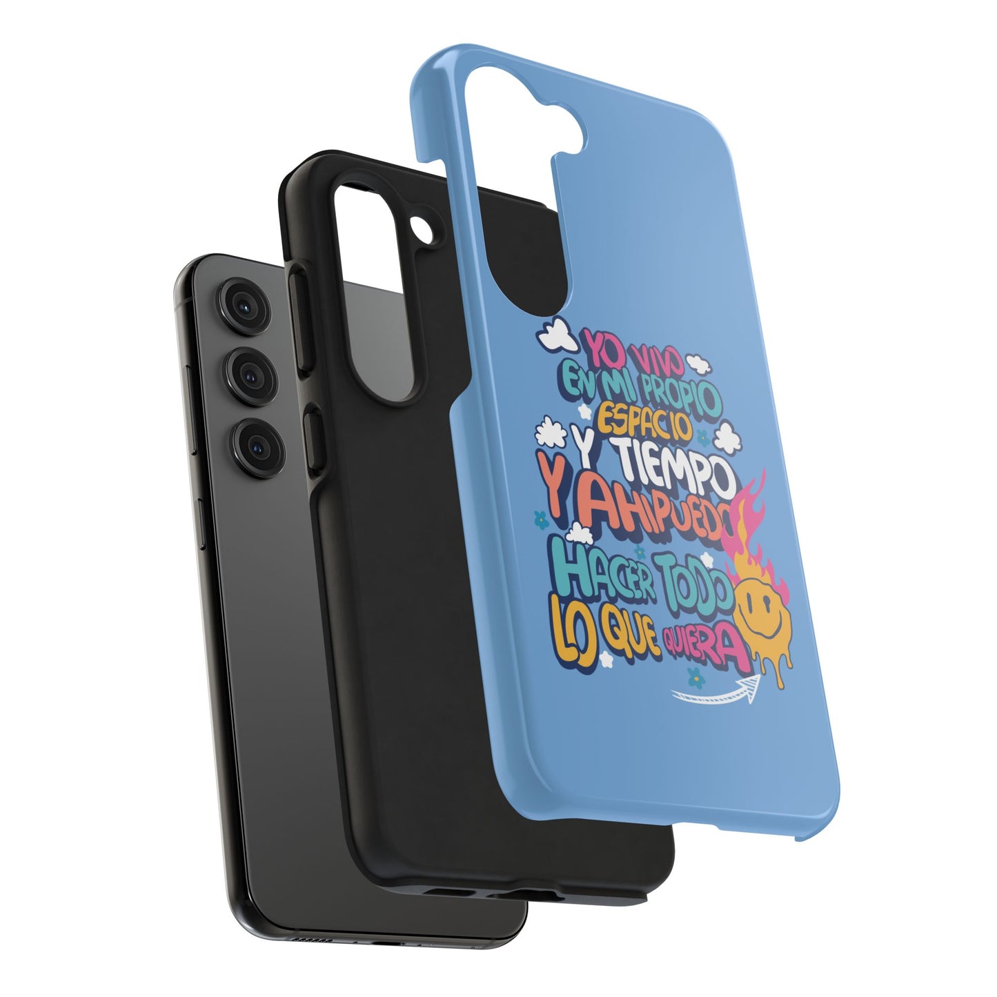 Funda para teléfono "Yo vivo en propio espacio y tiempo" - Celeste