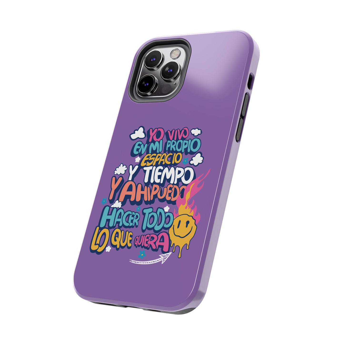 Funda para teléfono "Yo vivo en propio espacio y tiempo" - Lila