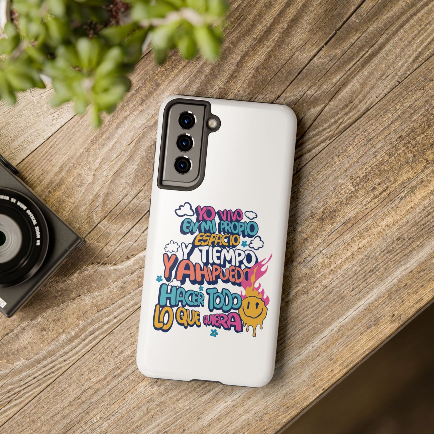 Funda para teléfono "Yo vivo en propio espacio y tiempo" - Blanco