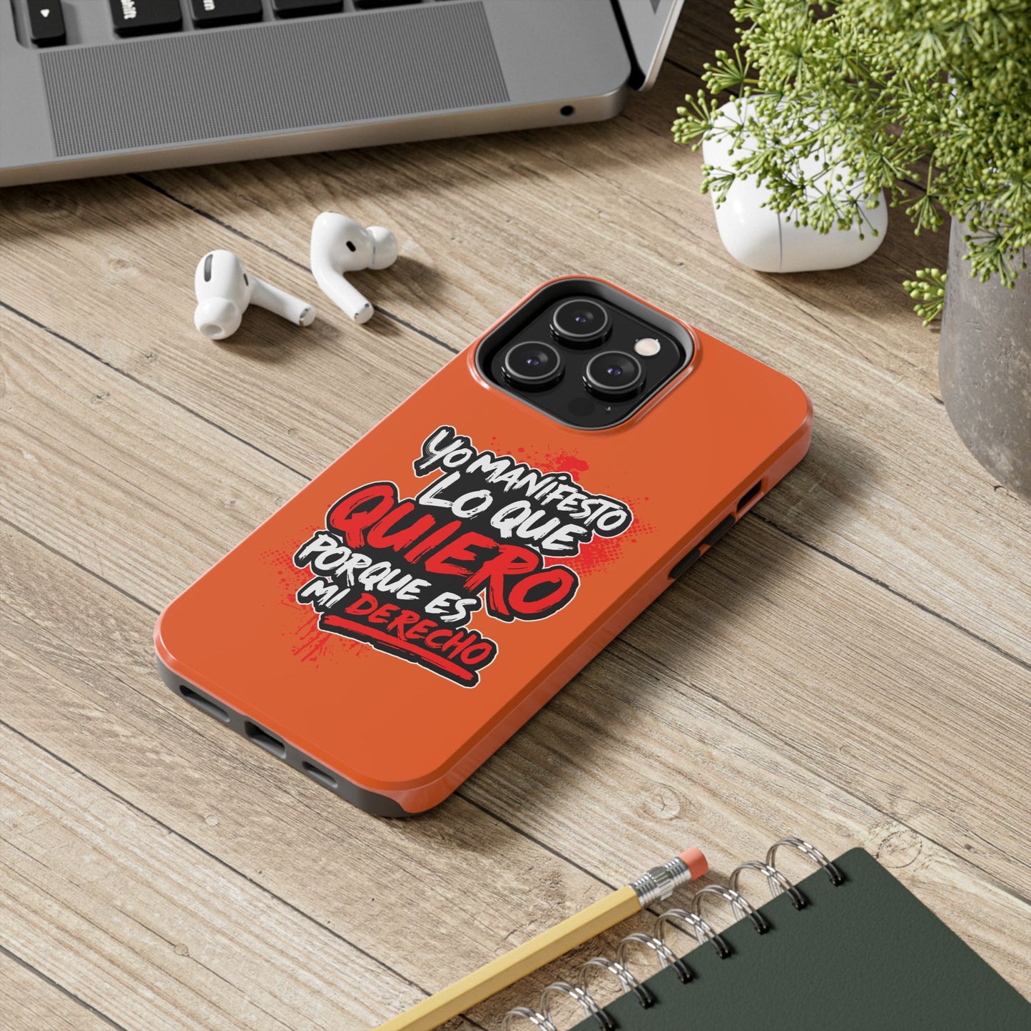 Funda para teléfono "Yo manifiesto lo que quiero" - Naranja