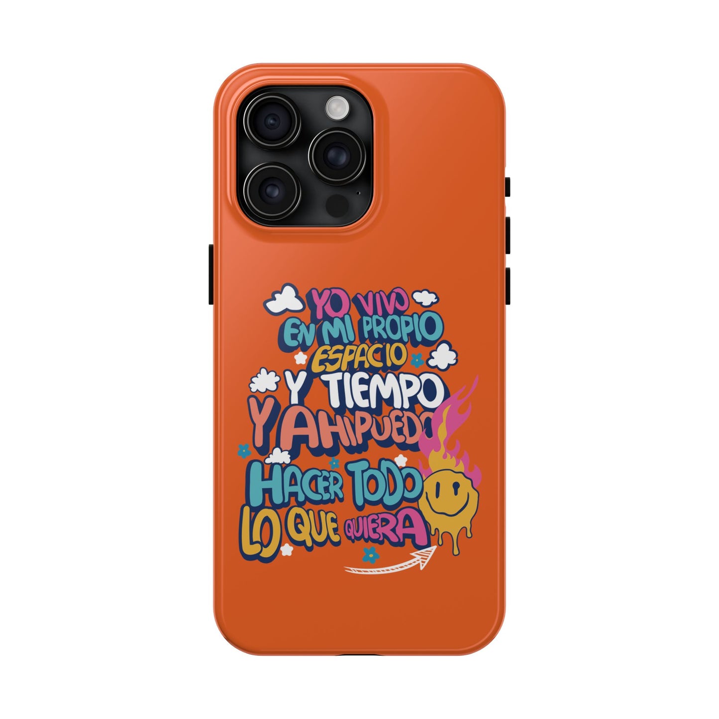 Funda para teléfono "Yo vivo en propio espacio y tiempo" - Naranja