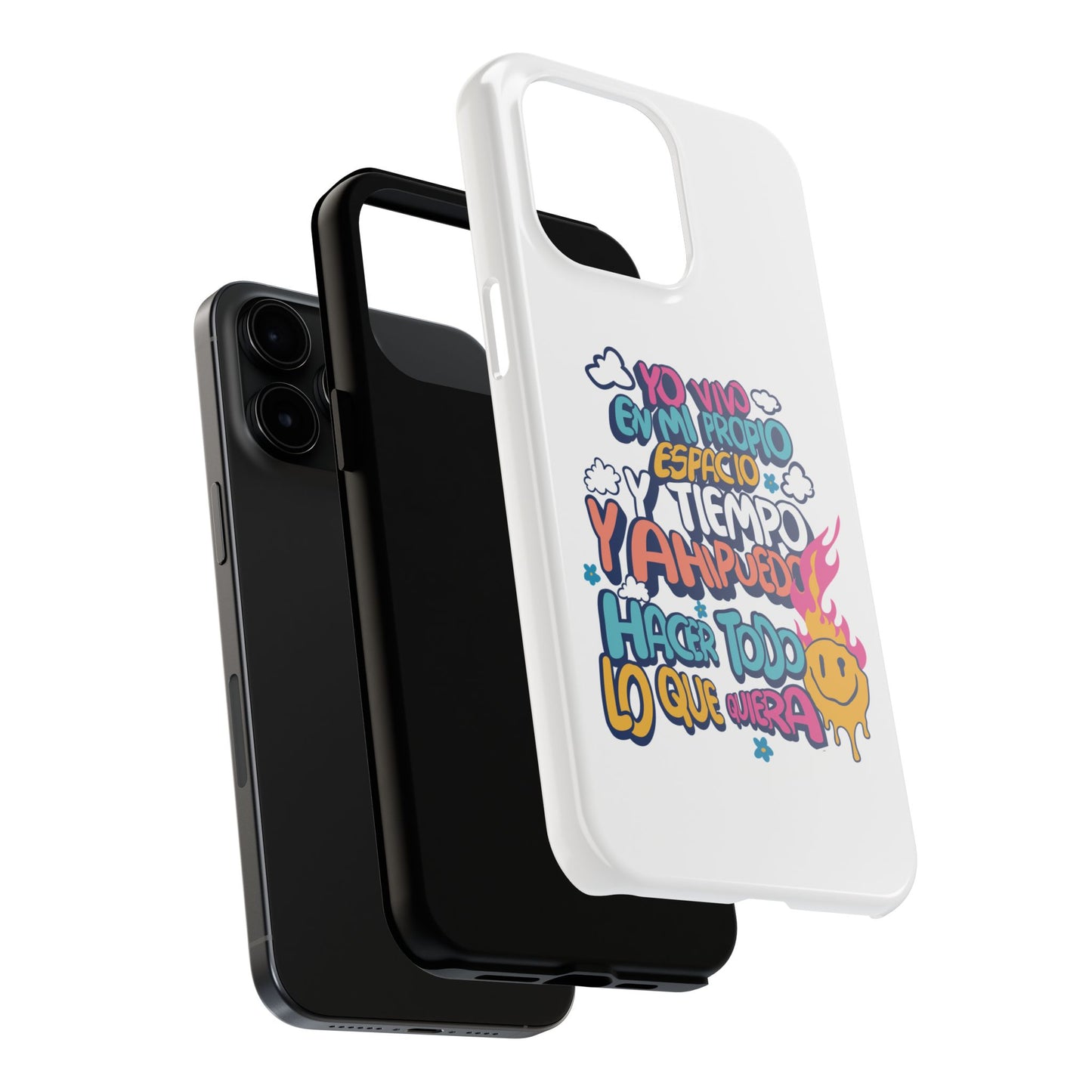Funda para teléfono "Yo vivo en propio espacio y tiempo" - Blanco