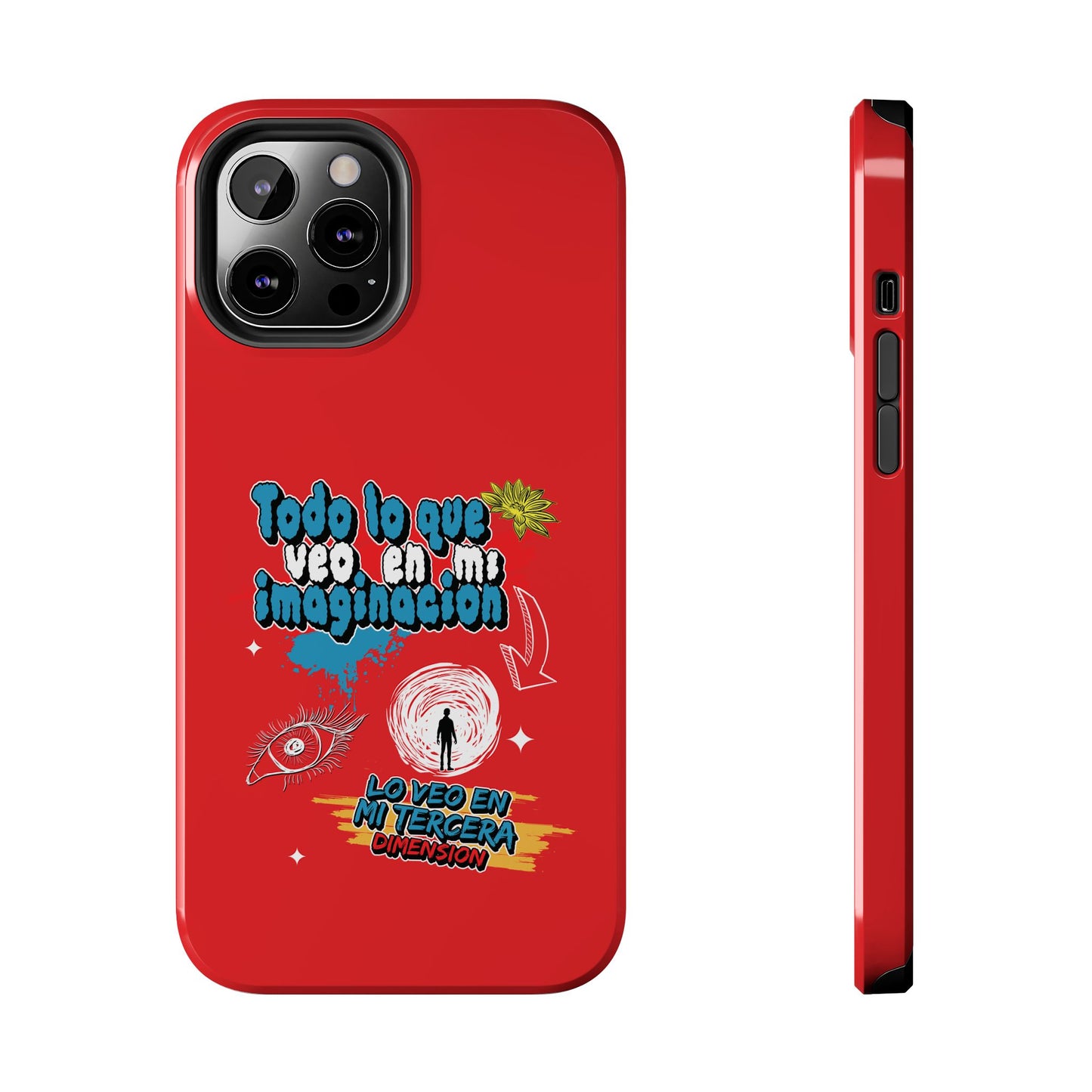 Funda para teléfono "Todo lo que veo en mi imaginación" - Rojo