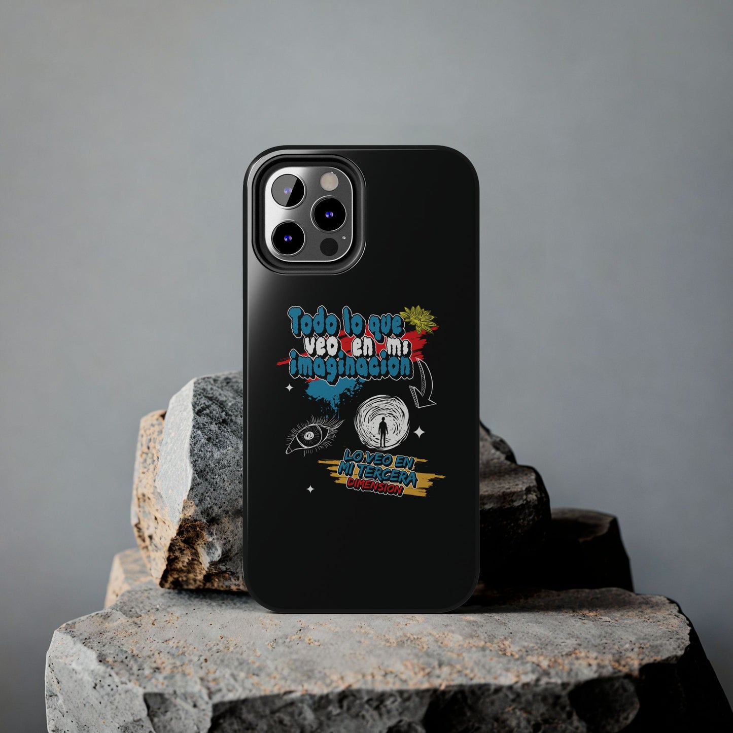 Funda para teléfono "Todo lo que veo en mi imaginación" - Negro