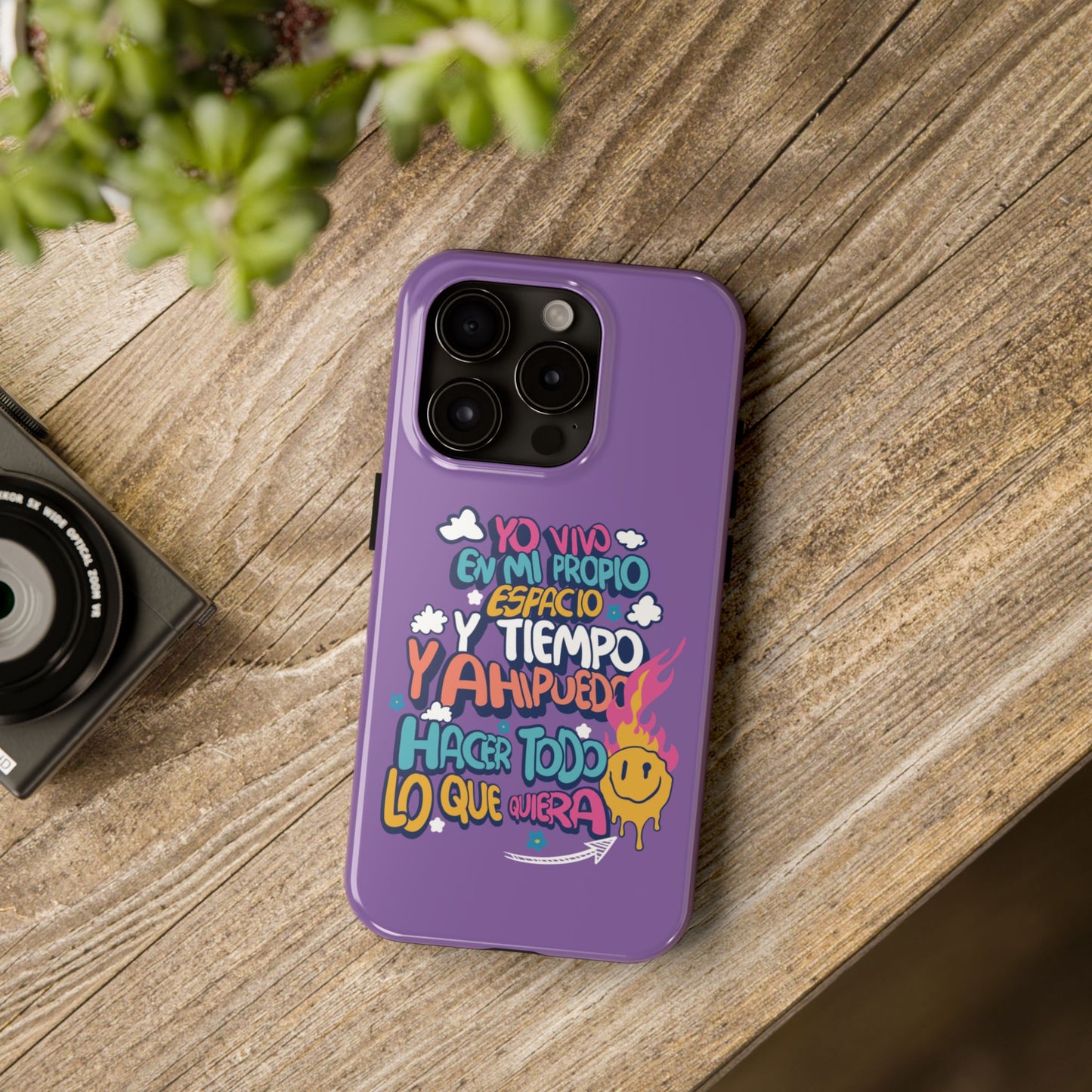 Funda para teléfono "Yo vivo en propio espacio y tiempo" - Lila