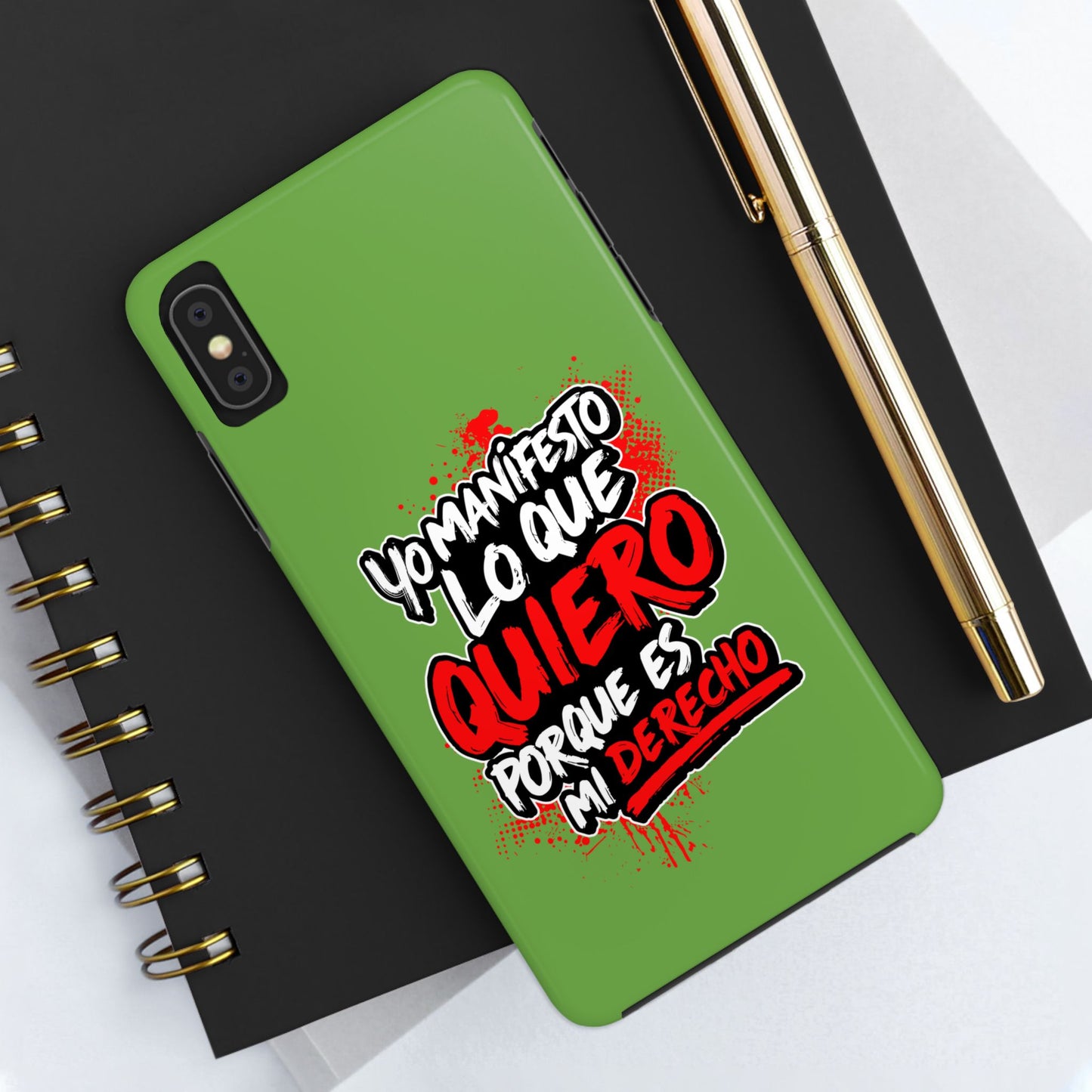 Funda para teléfono "Yo manifiesto lo que quiero" - Verde