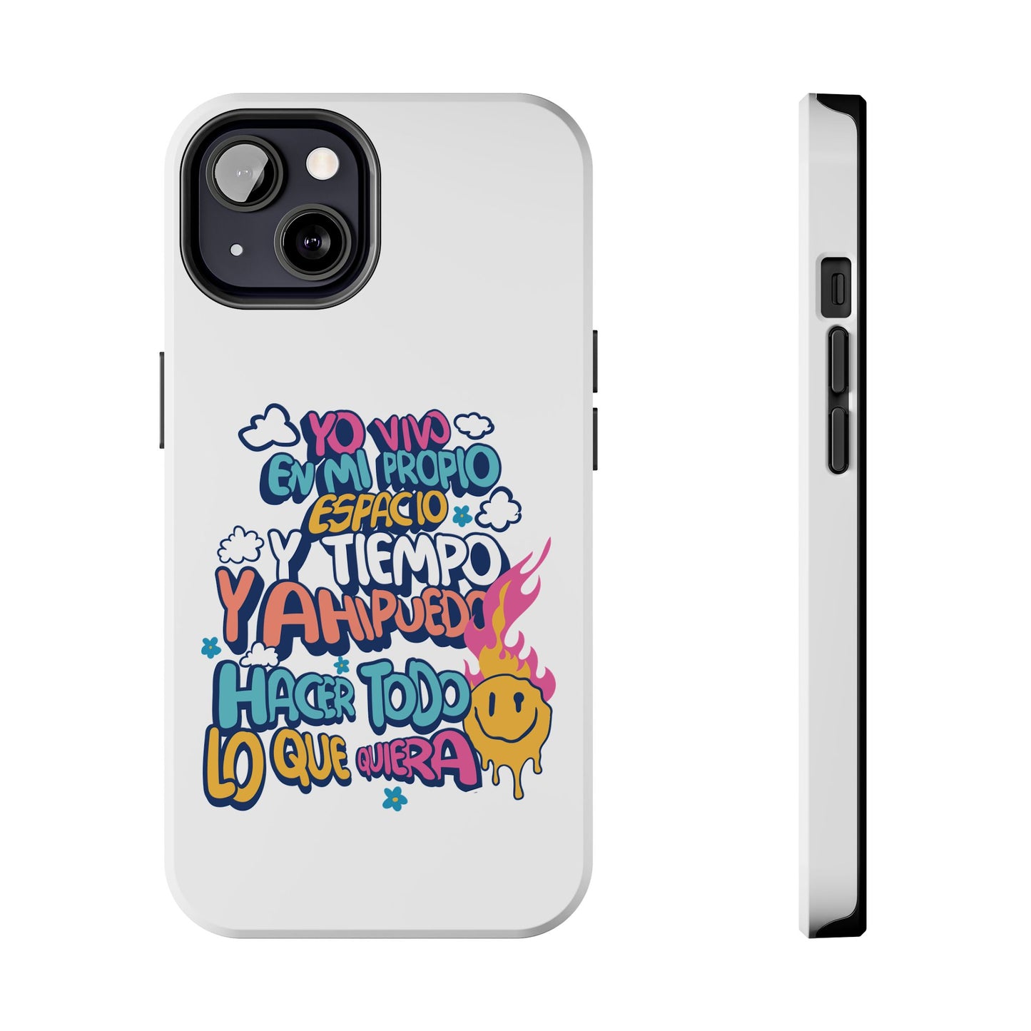 Funda para teléfono "Yo vivo en propio espacio y tiempo" - Blanco