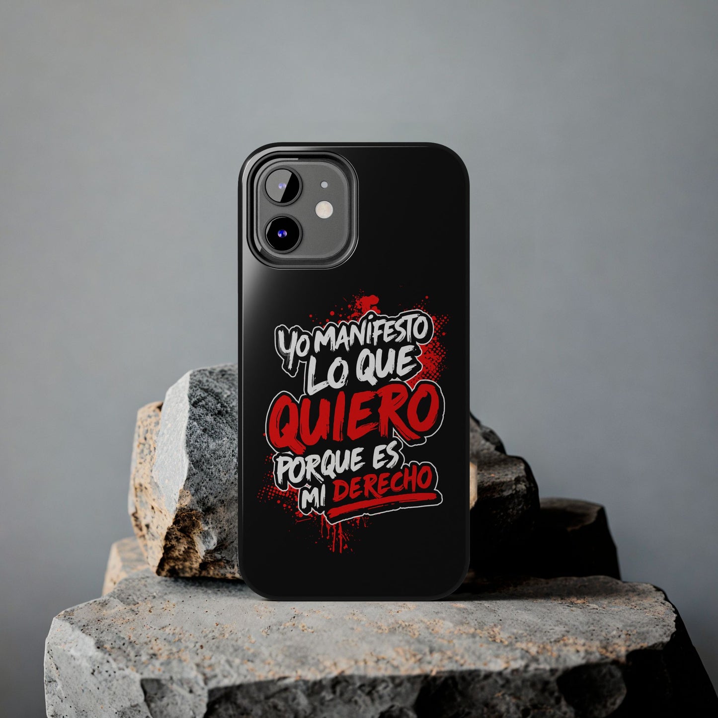 Funda para teléfono "Yo manifiesto lo que quiero" - Negro